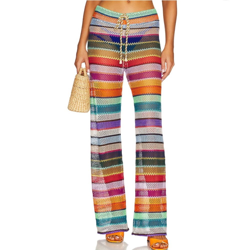 PQ Swim Multicolor Striped Crochet Pants M/L